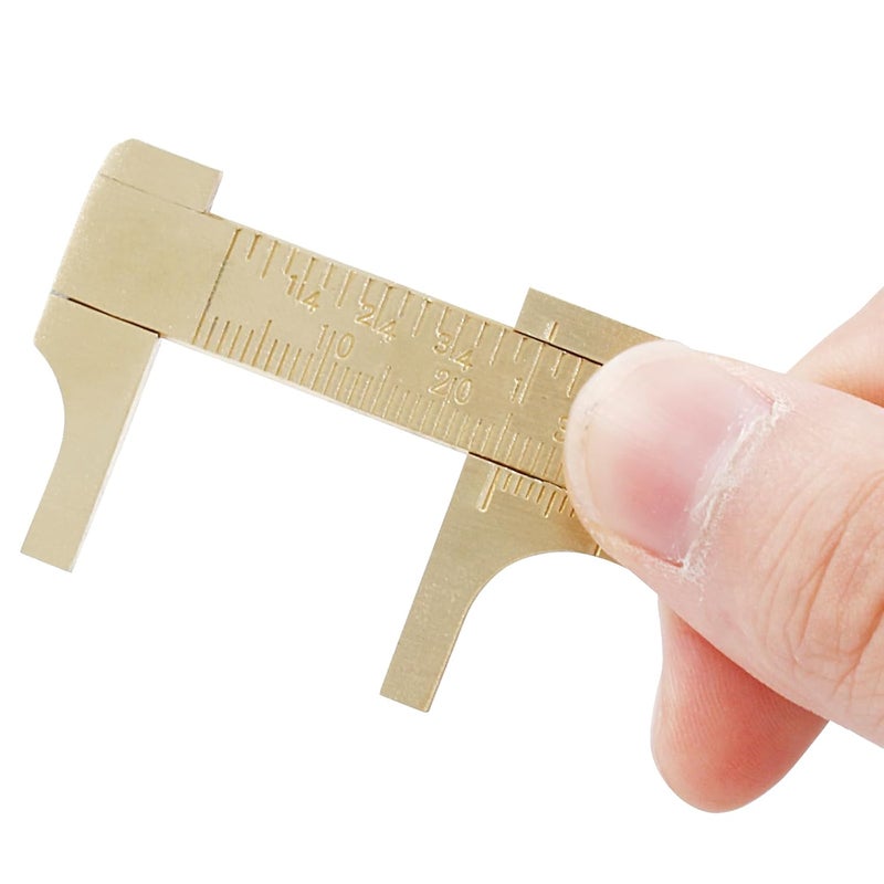 Rierdge Mini Double Scales Pocket Caliper, 80mm Brass Vernier Caliper for Measuring Jewelry Components, 2 Pack - Image 5